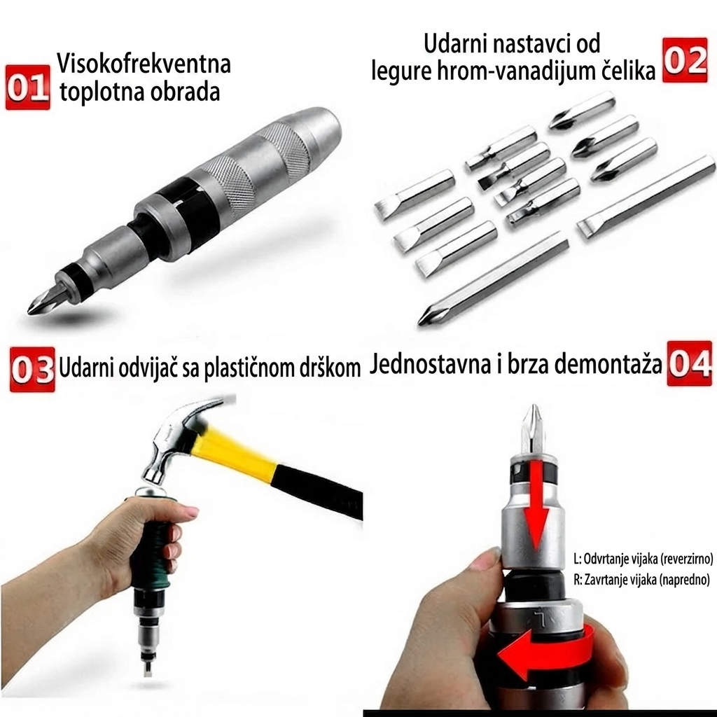 Profesionalni Set Udarnih Odvijača u Metalnoj Kutiji | 18.00€