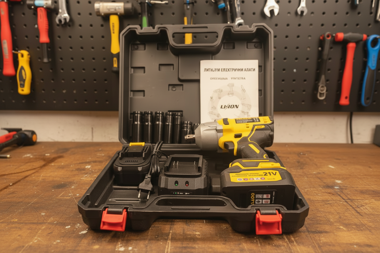 TALADO 21V Impact Wrench - Bright Workbench Scene