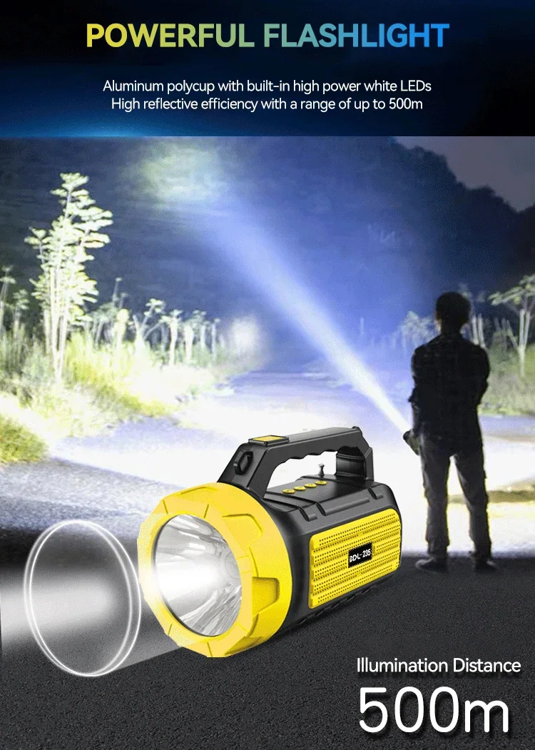 Rucna punjiva led lampa sa bluetooth zvucnikom