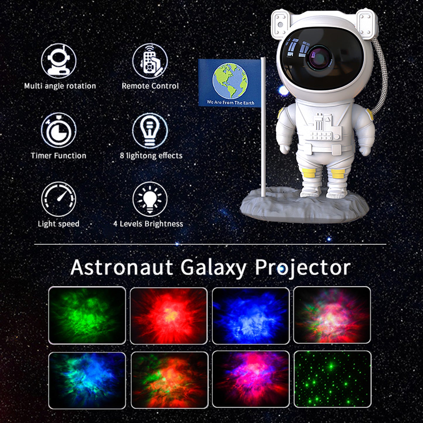 Astronaut – Galaxy projektor zvezdano nebo