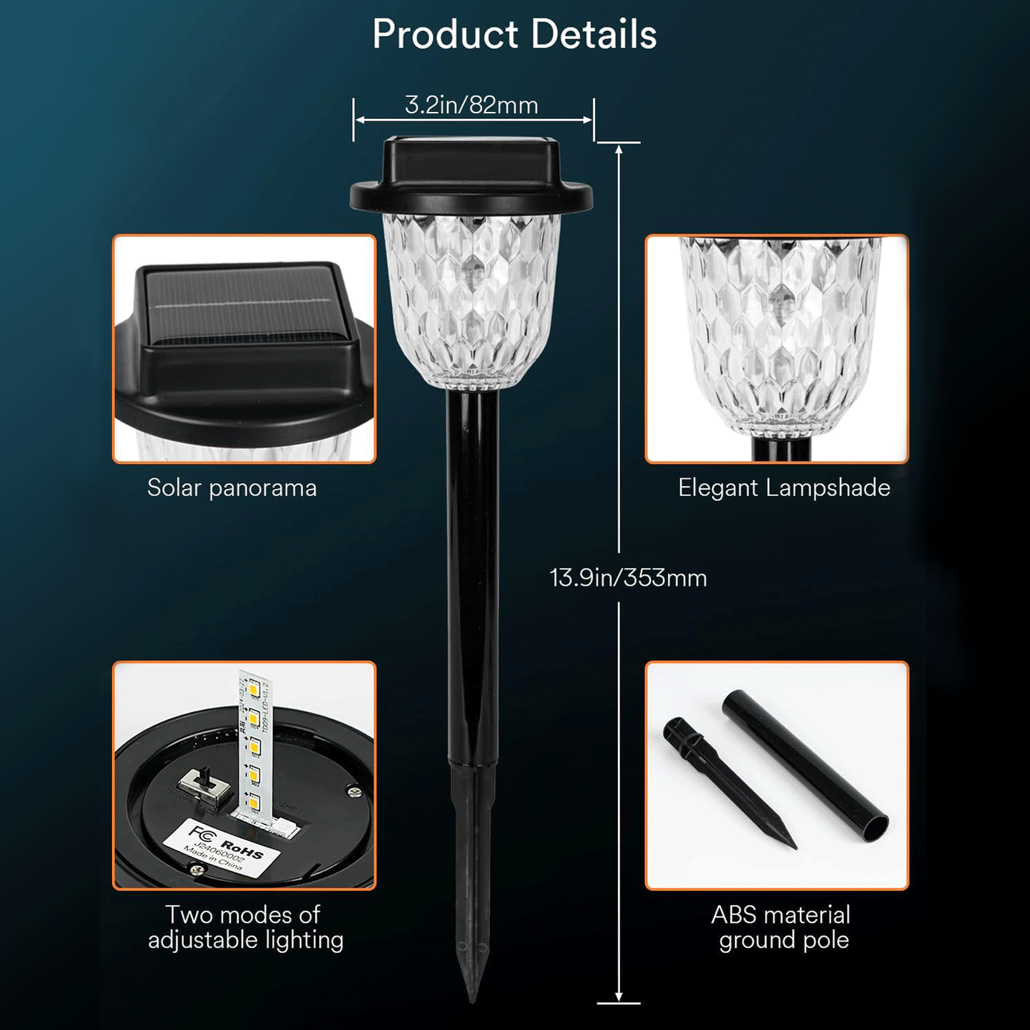 1+1  Solar lampa za travnjak mijenjaju boju i zuta  2u1