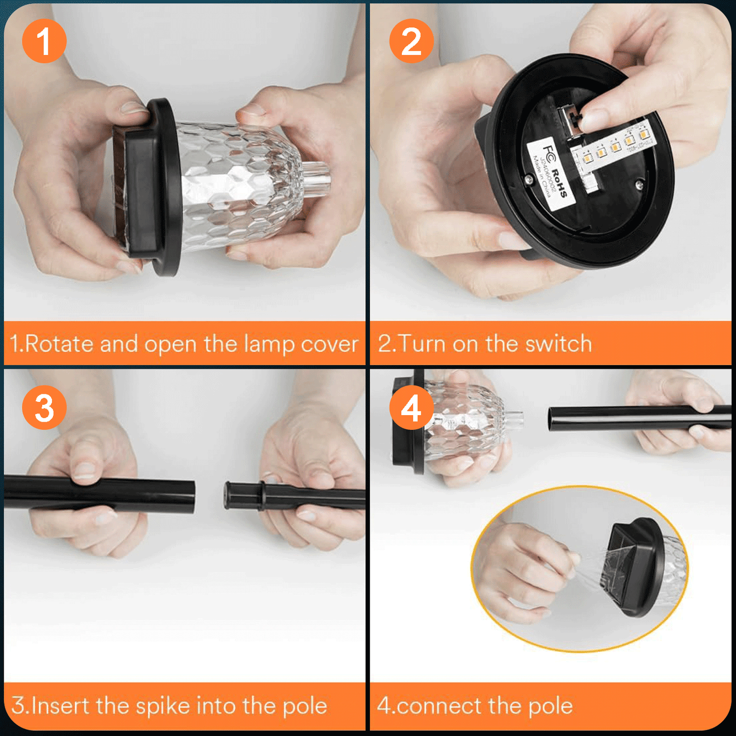 1+1  Solar lampa za travnjak mijenjaju boju i zuta  2u1