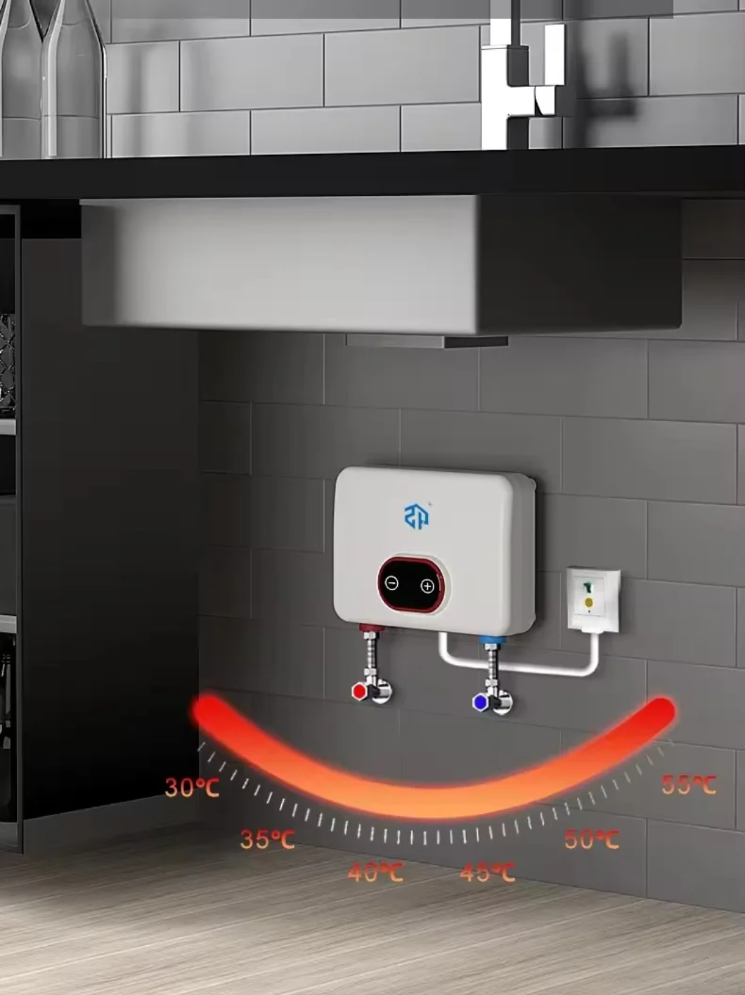 Električni bojler za brzo zagrijavanje – kuhinja i kupatilo (3500W/4500W/5500W)