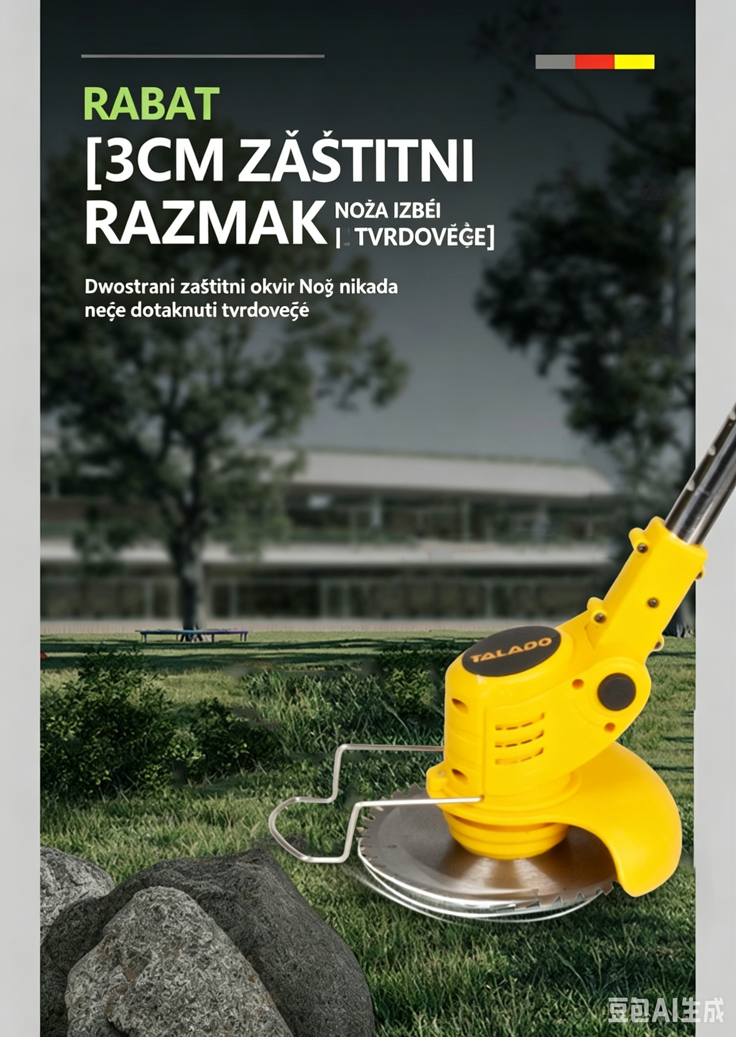 Akumulatorski Trimer TALADO 21V – Teleskopska Drška, Bežični, Profesionalni