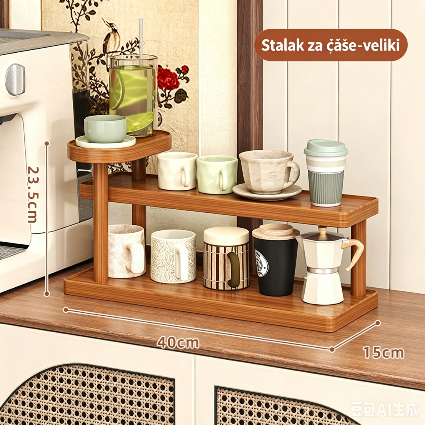 Moderna polica za šolje i začine – Organizujte svoj kutak za kafu! ☕  15€