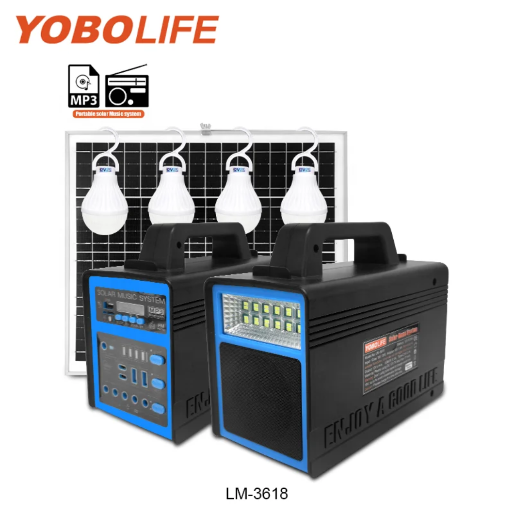 Solarni sistem sa akomulatorom + 4 sijalice + USB + BT Radio