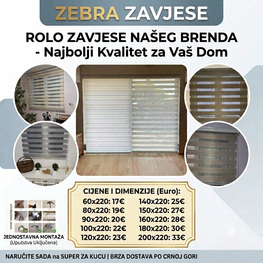 Zebra Zavjese Dan-Noć - Moderne Roletne za Prozore