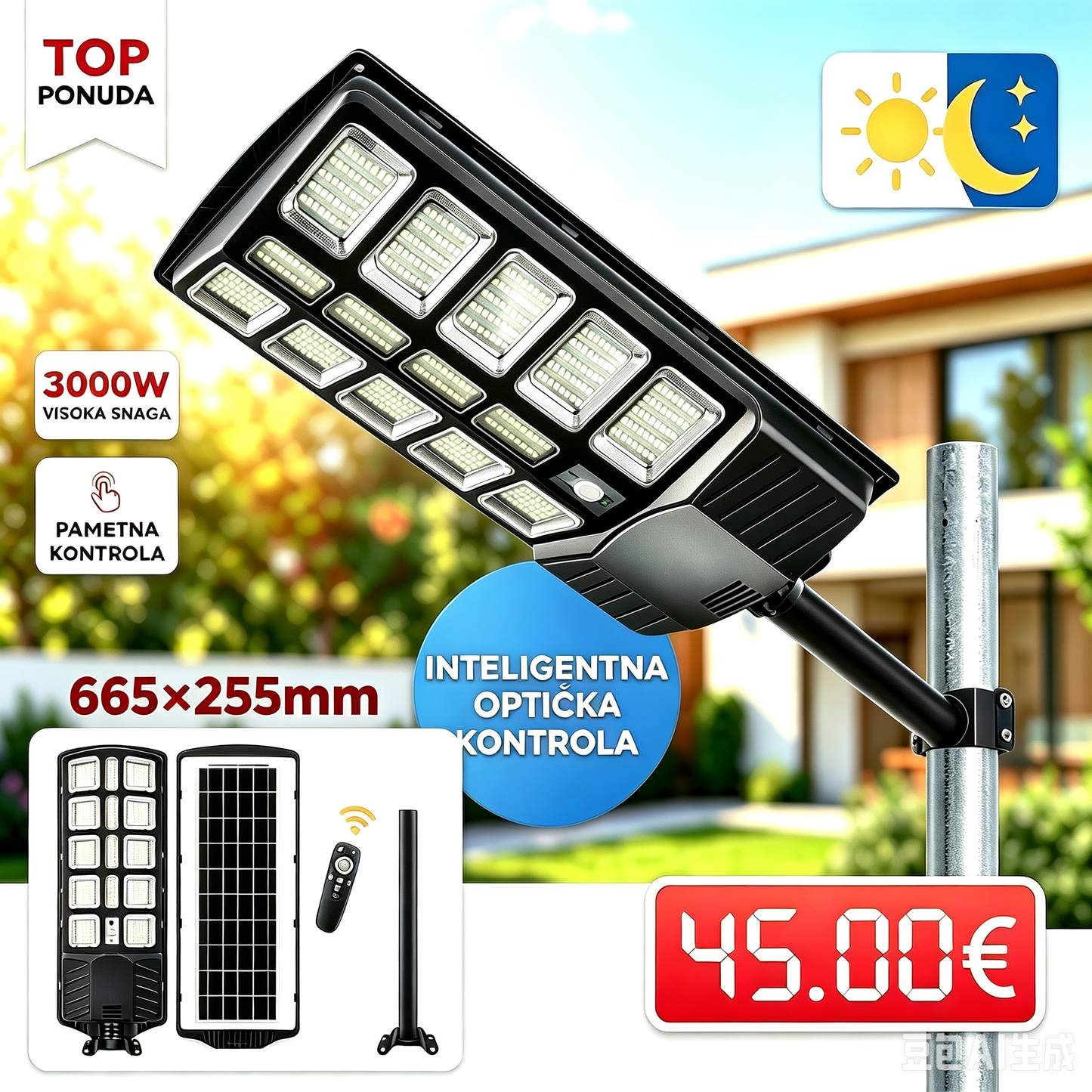 SOLARNI LED REFLEKTOR 3000W