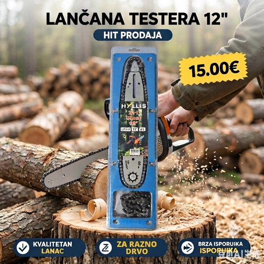 Lančana Testera 12" – Vrhunska Rezolucija i Efikasnost za Vaše Drvo