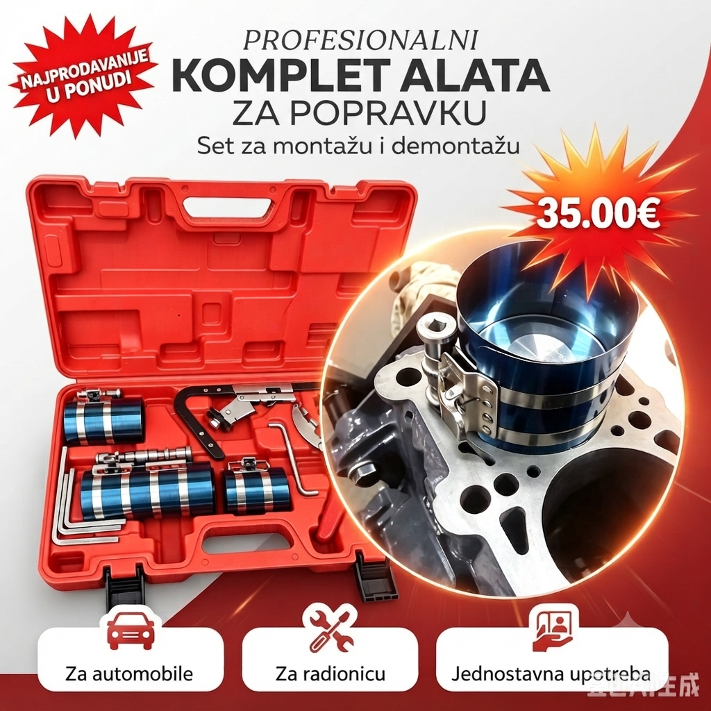 Set reducira za gedoru – Profesionalni komplet alata za demontažu i montažu karika klipa (12 komada)