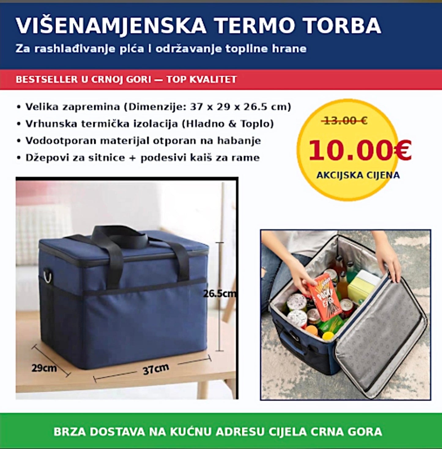 Savršen pratilac za vaše avanture, piknik i svakodnevnu upotrebu!