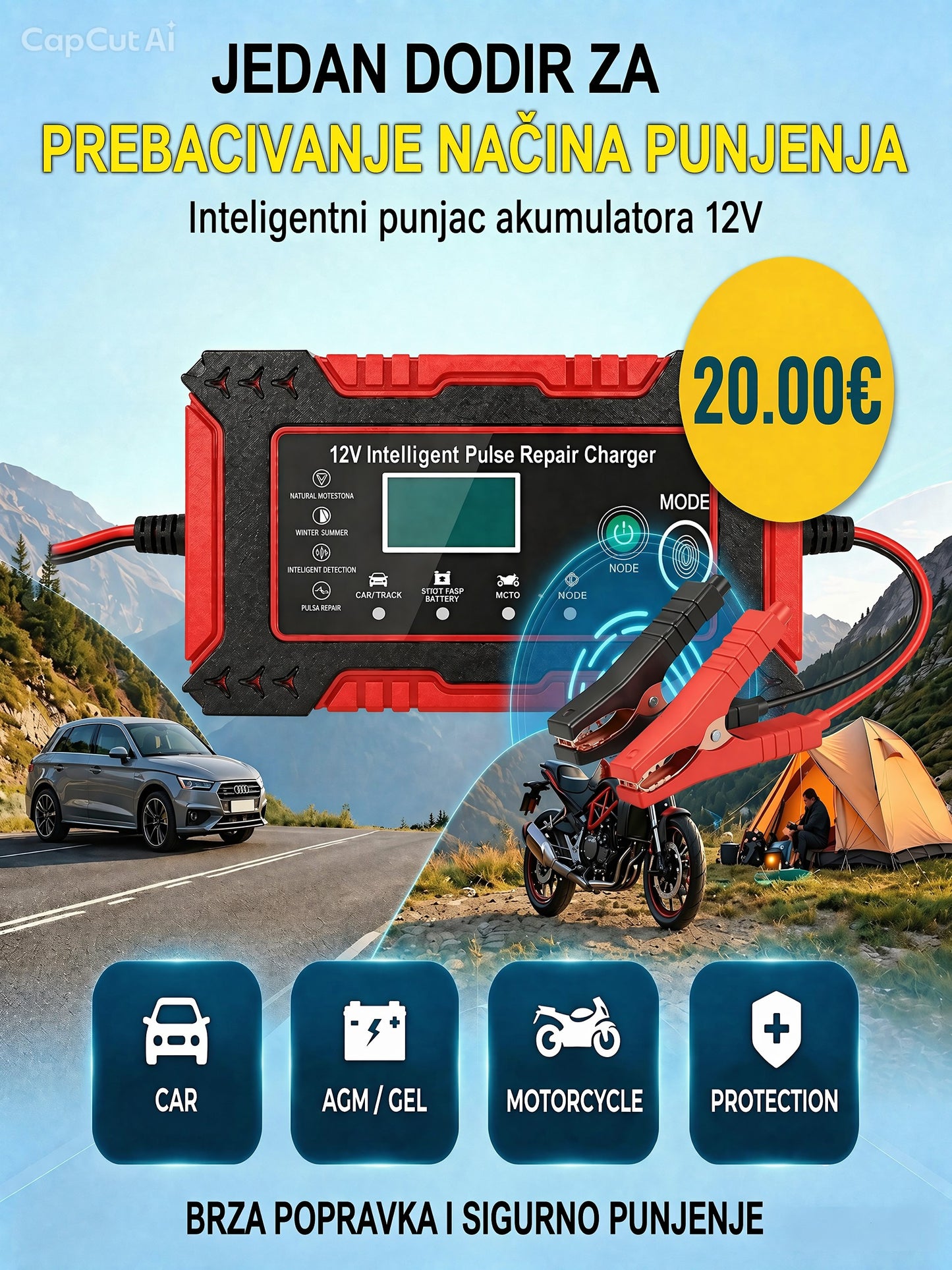 nteligentni Punjač Akumulatora 12V