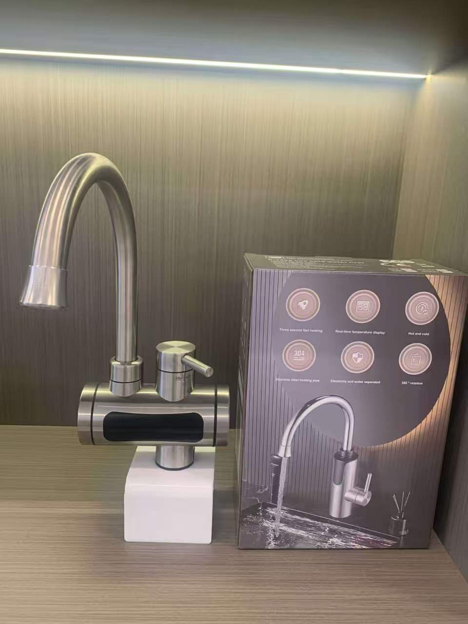 Električna česma sa grijačem INOX LUX – Trenutna topla voda