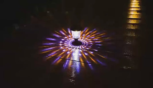 1+1  Solar lampa za travnjak mijenjaju boju i zuta  2u1