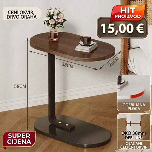 Moderni pomoćni stočić za dnevnu sobu – Elegancija i praktičnost u drvetu oraha boja